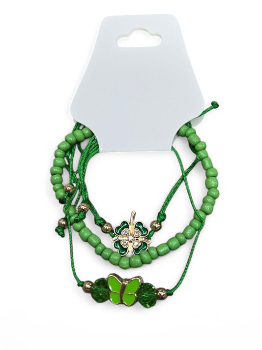 St. Patty's (3) Piece Pull String Bracelets