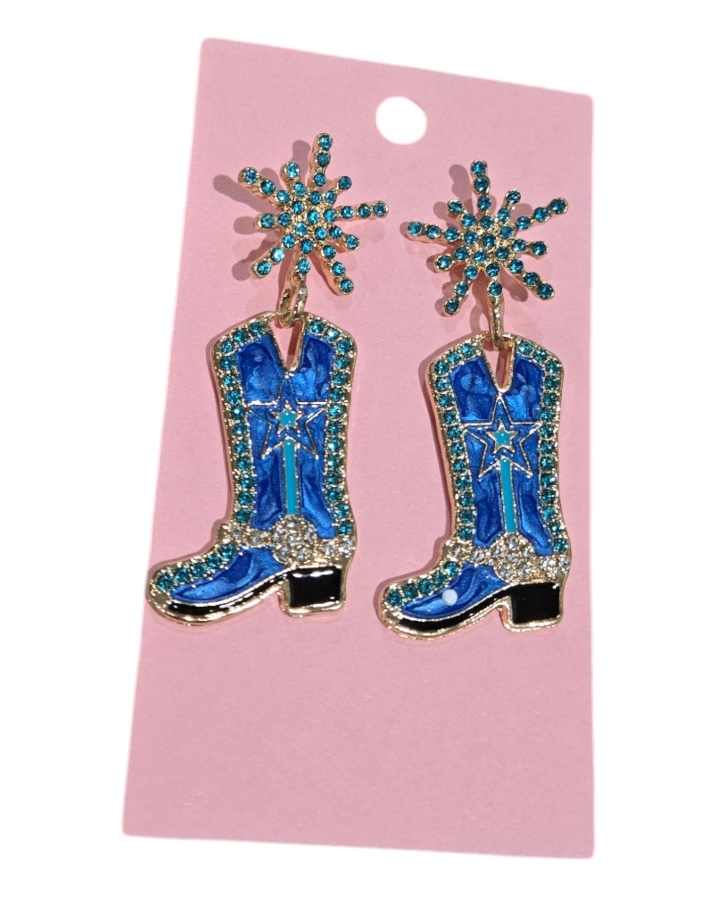 The Dolly Of Them All Glitz Western Fashion Boot Earrings