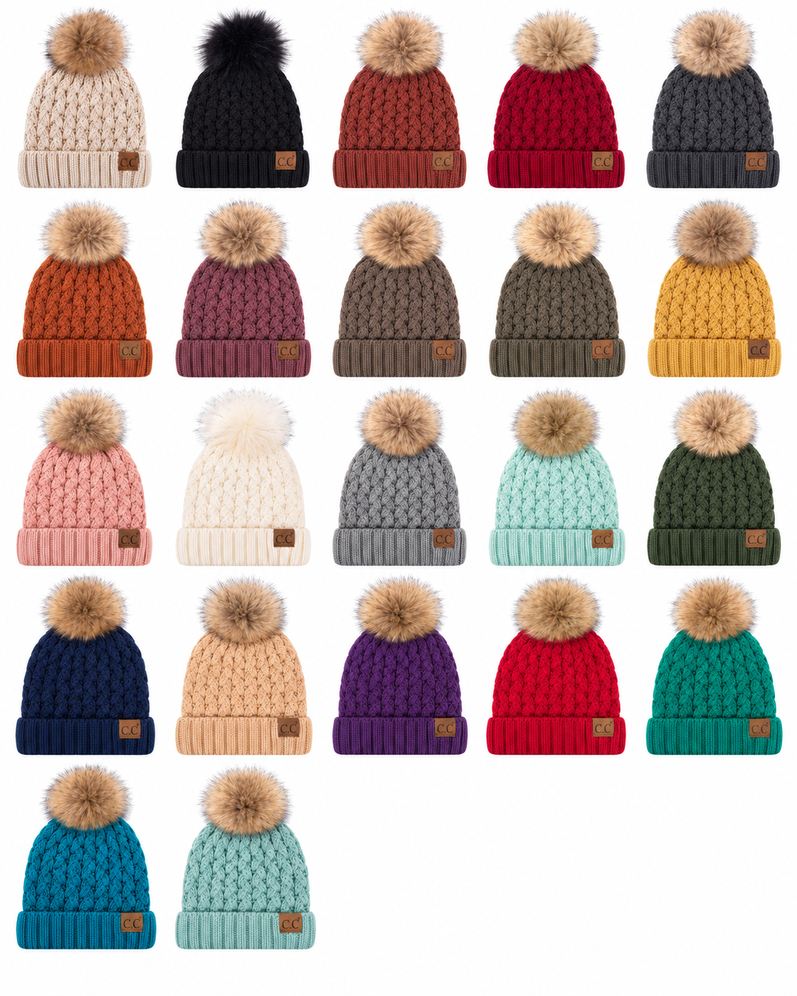 Summit Lattice Pom Beanie