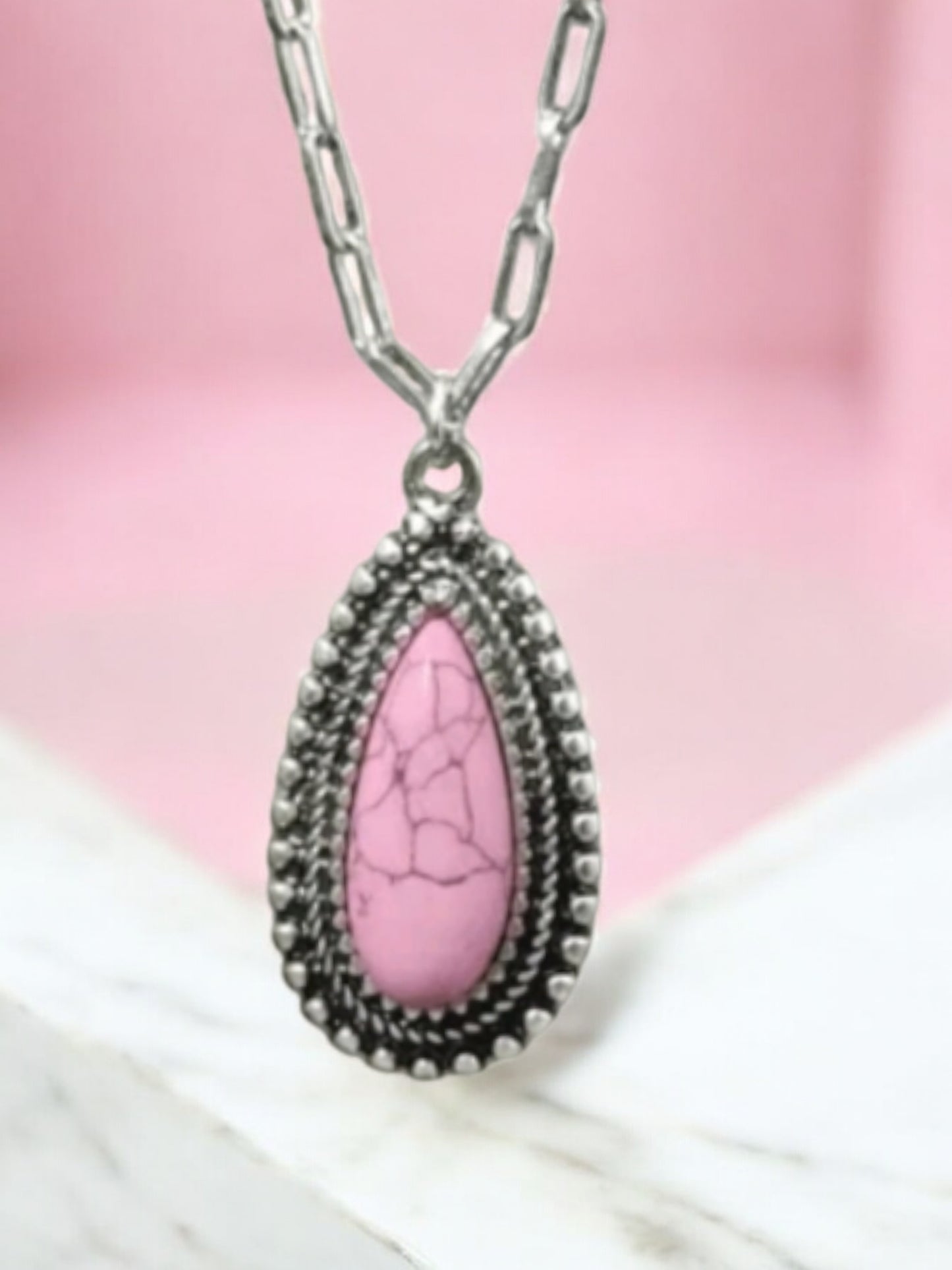 Pink Moon Rocks 3 Piece Fashion Necklace