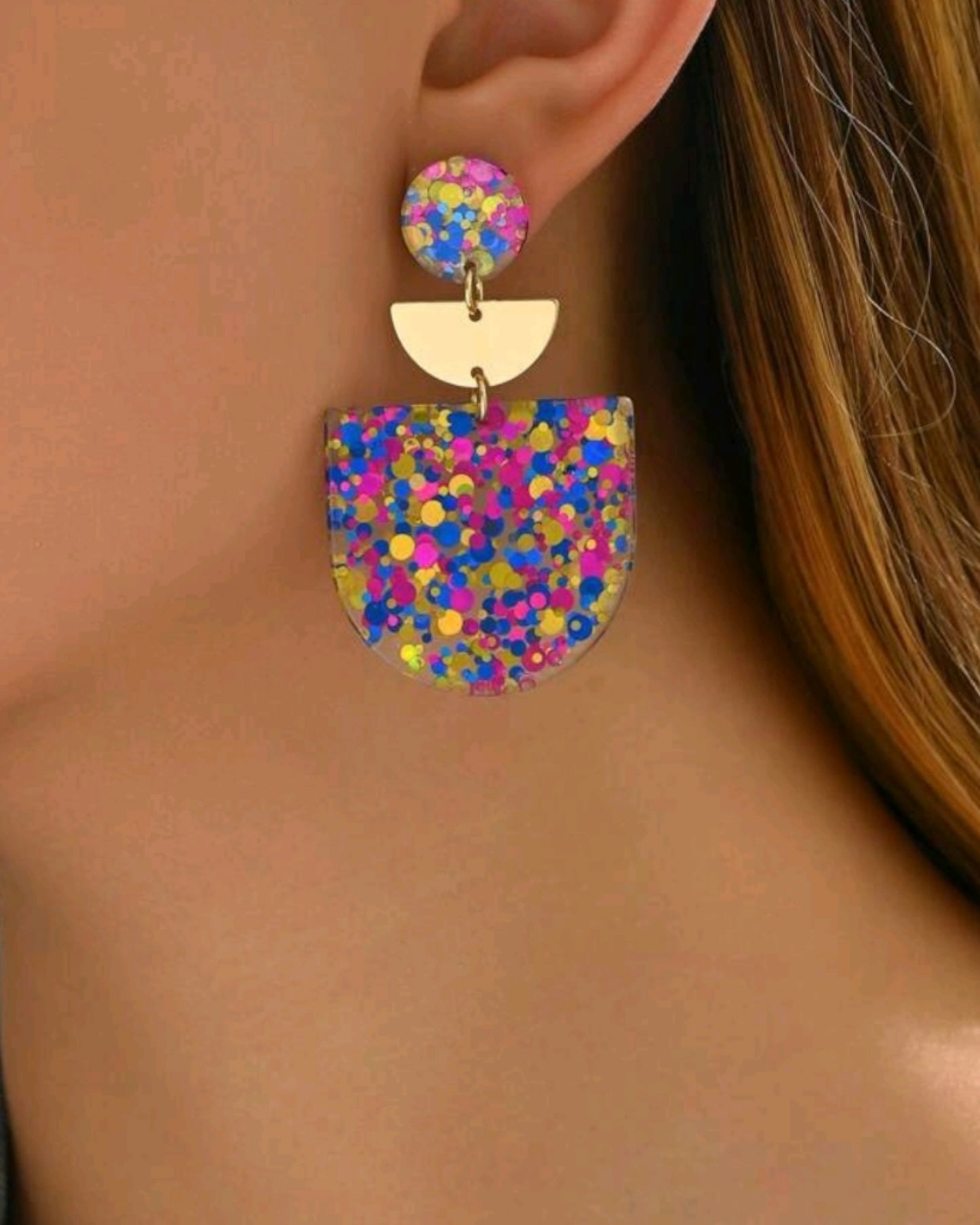 Glitter, Glitter, Bang-Bang Acrylic Eightweight Earrings