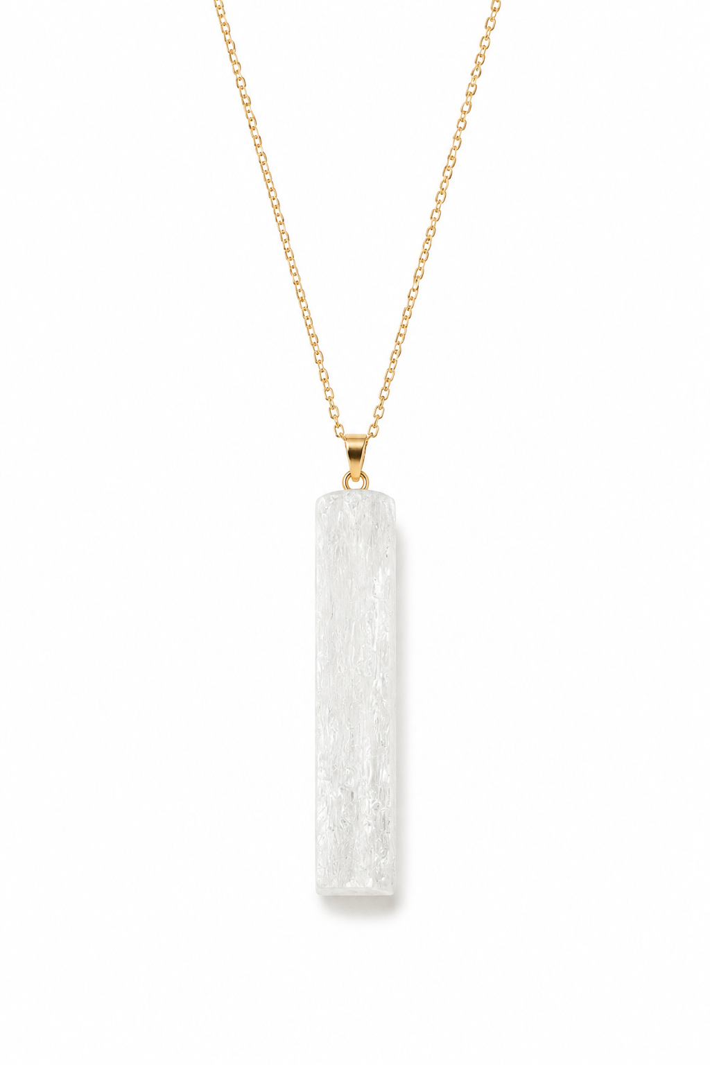 Clear Horizon Selenite Pendant Necklace