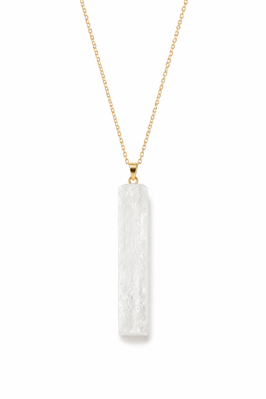 Clear Horizon Selenite Pendant Necklace