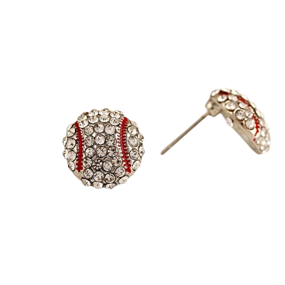 On Her Game Rhinestone Sports Stud Earrings