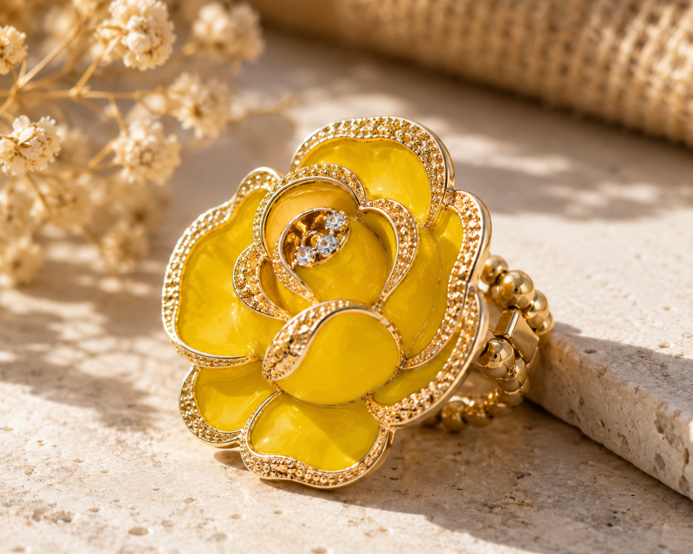 Golden Bloom Stretch Ring