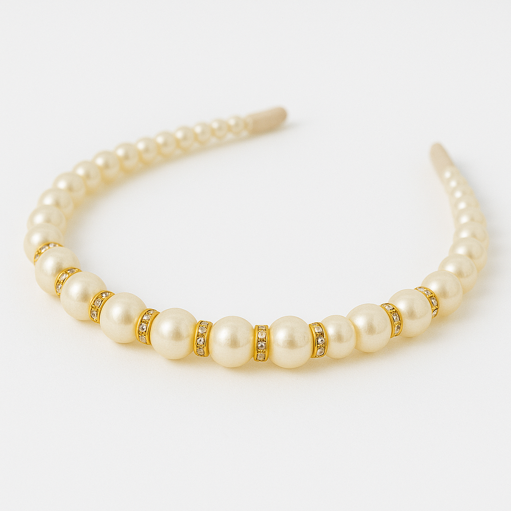 Princess Above All Faux Pearl and Rhinestone Hair Headband Accessories