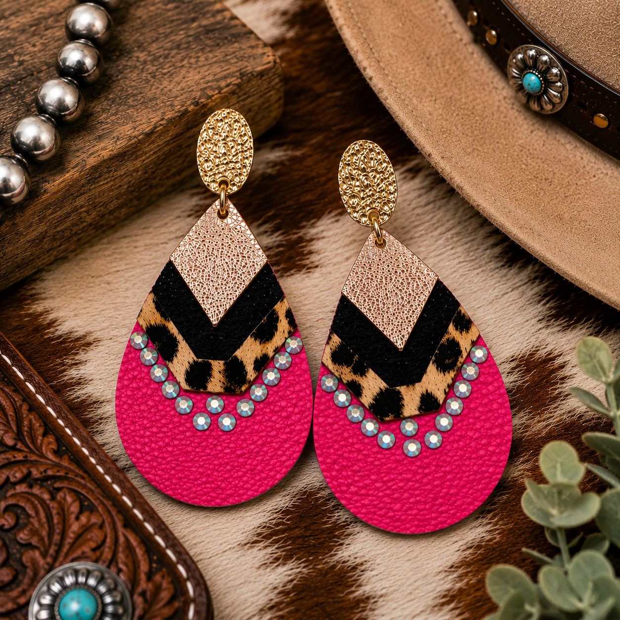 Pink Rodeo Nights Statement Earrings