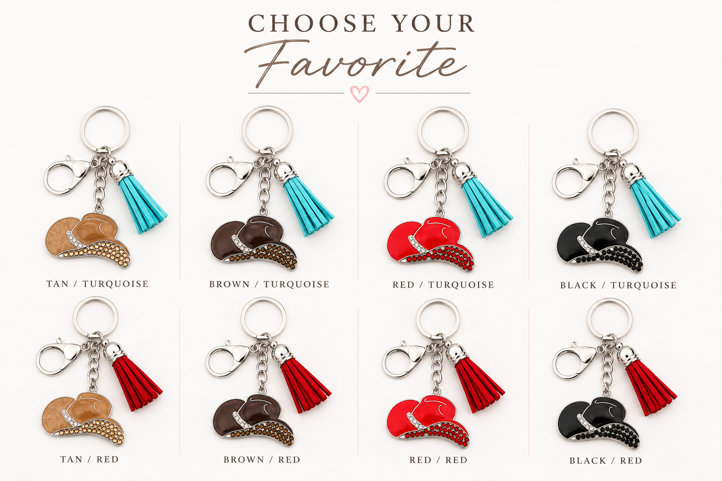 Midnight Mesa Cowgirl Hat Tassel Keychain
