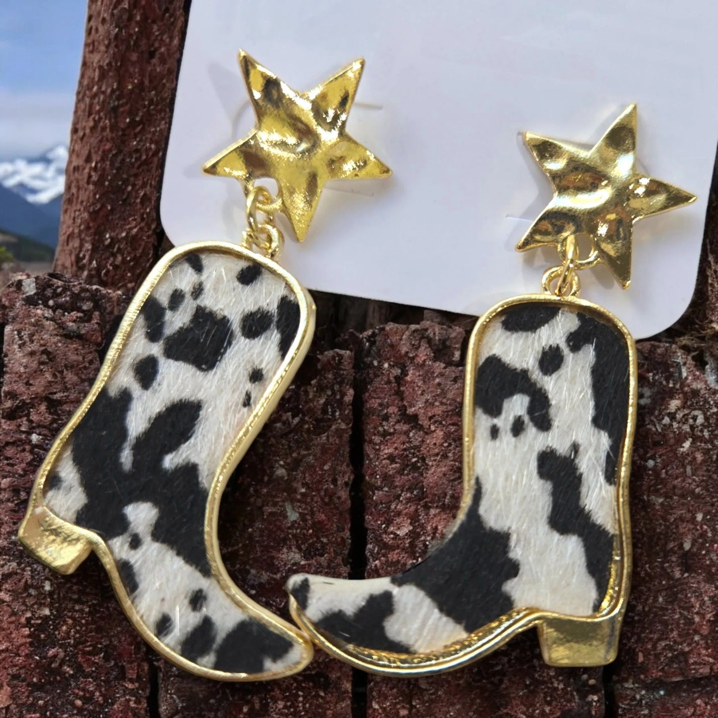 Until The Moos Come Home Western Boot Earrings