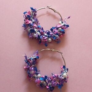 Tweed and Flutters Lightweight Fashion Hoop Earrings