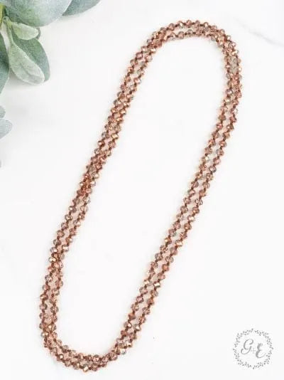 The Essential Metallic Rose Gold Beaded Necklace - The Bling Barn