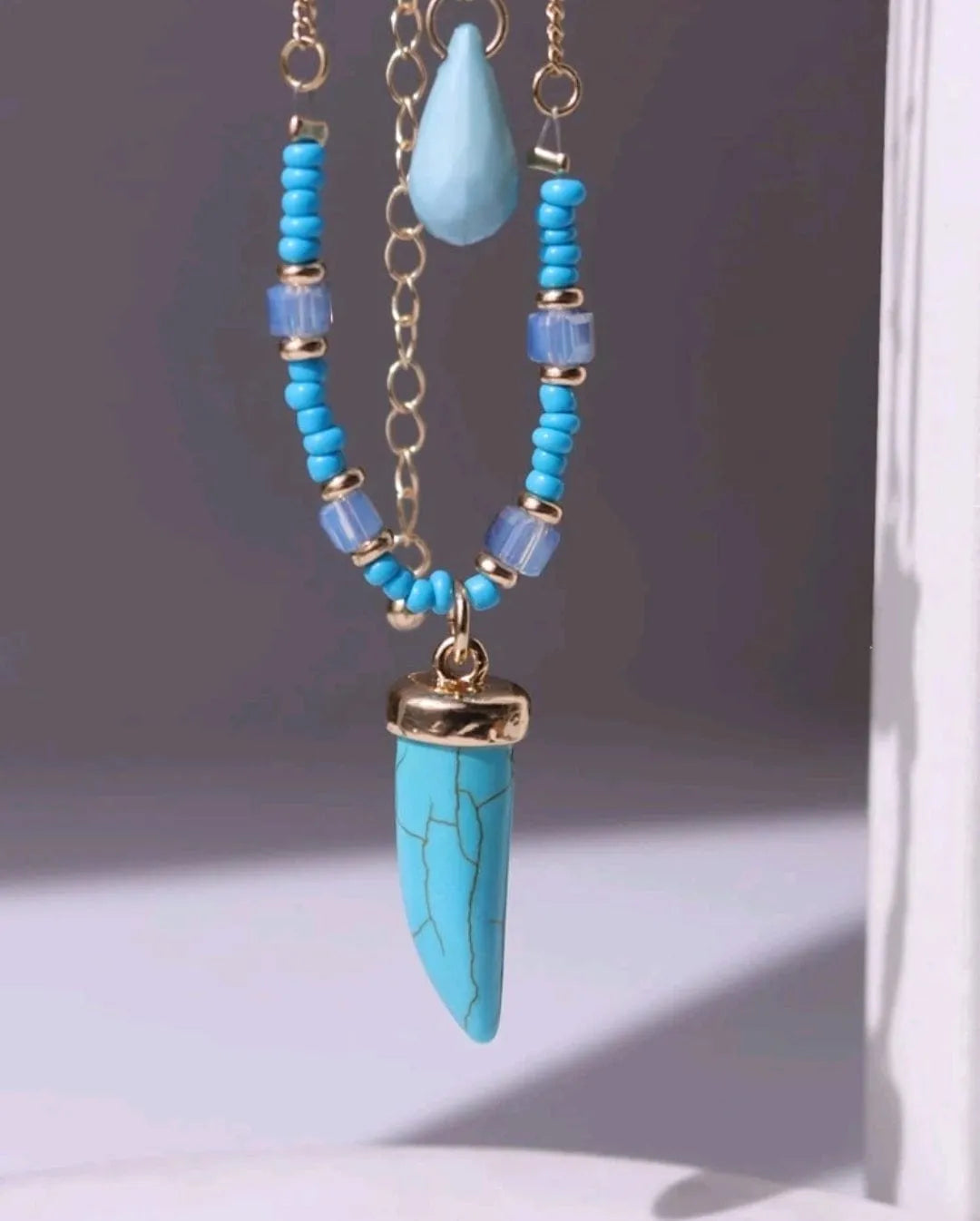 Dual Layer Turquoise Luck Necklace - The Bling Barn