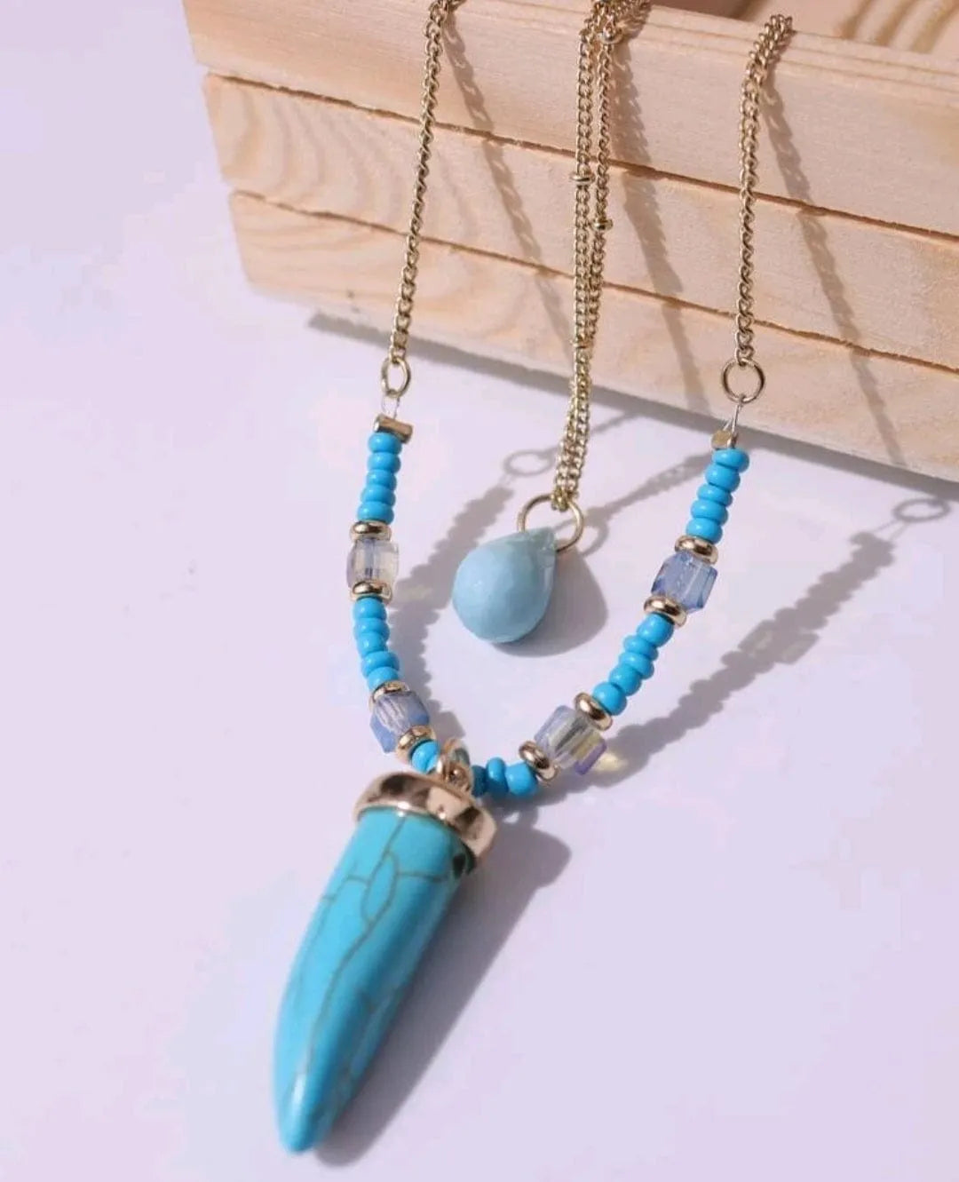 Dual Layer Turquoise Luck Necklace - The Bling Barn