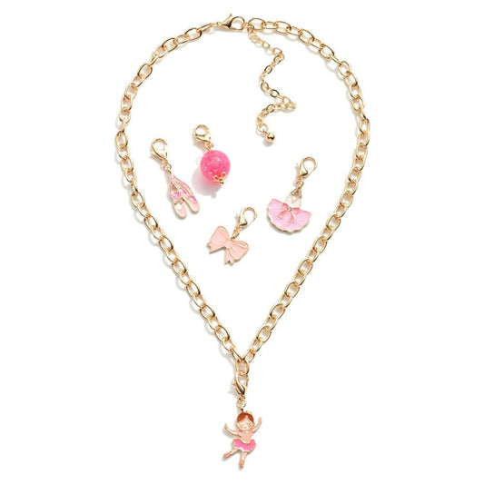 Kids Gold Tone Link Necklace with Interchangeable Charms