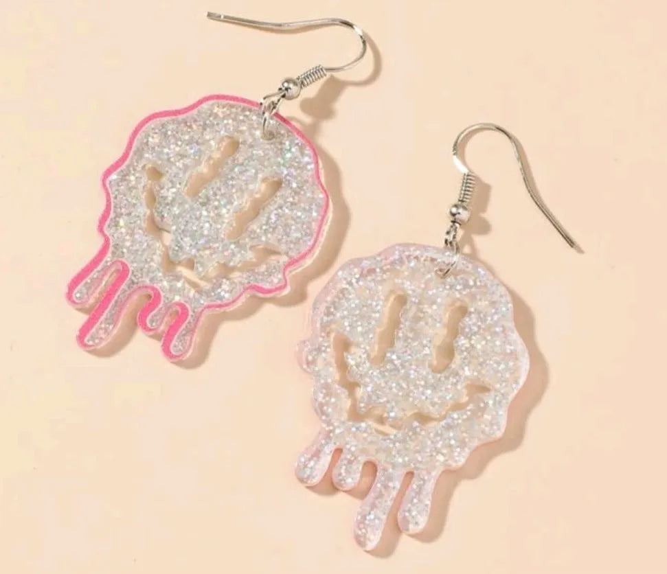 Smiley Face Drop Earrings