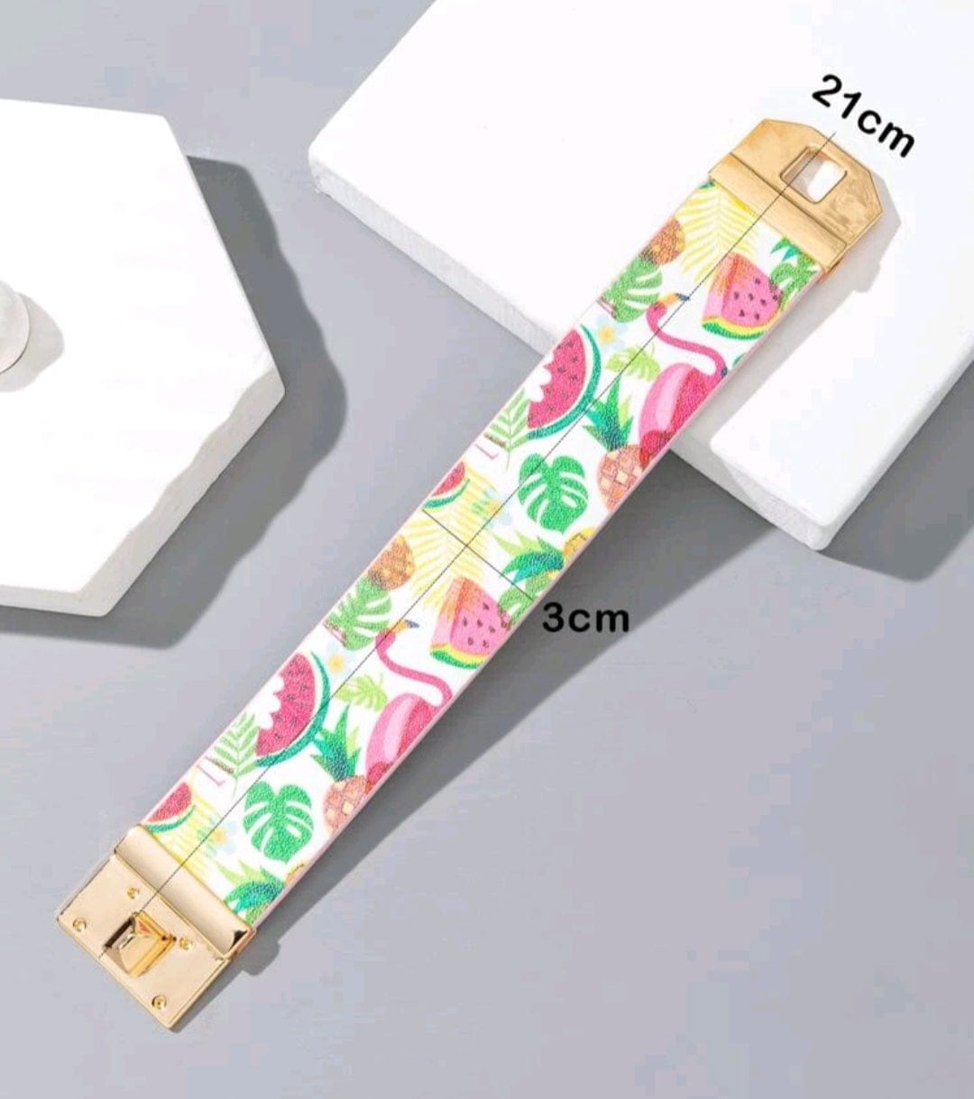 Sunshine, Fruit and Flamingos Magnetic Bracelet - The Bling Barn