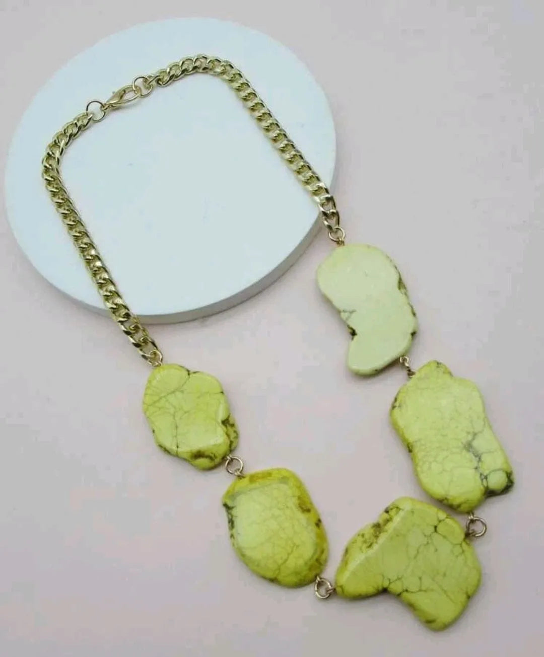 Naturally Green with Envy Stone Necklace - The Bling Barn