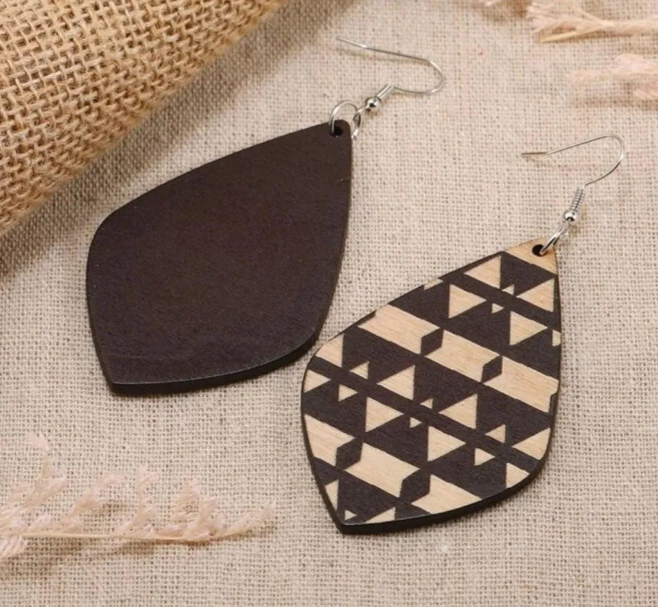 Wooden Aztec Nights Earrings