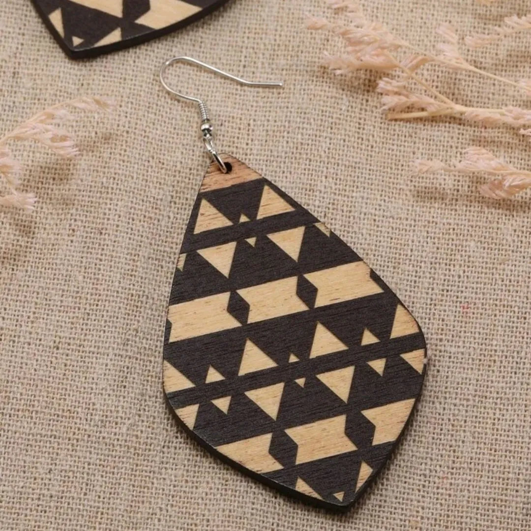 Wooden Aztec Nights Earrings