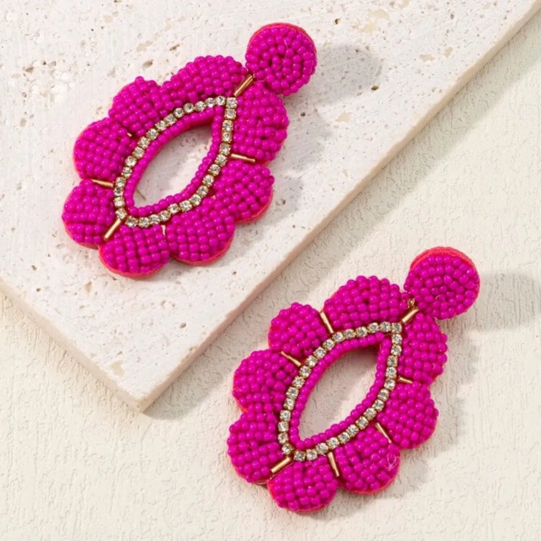 Watermelon Lemonade Seed Bead Earrings