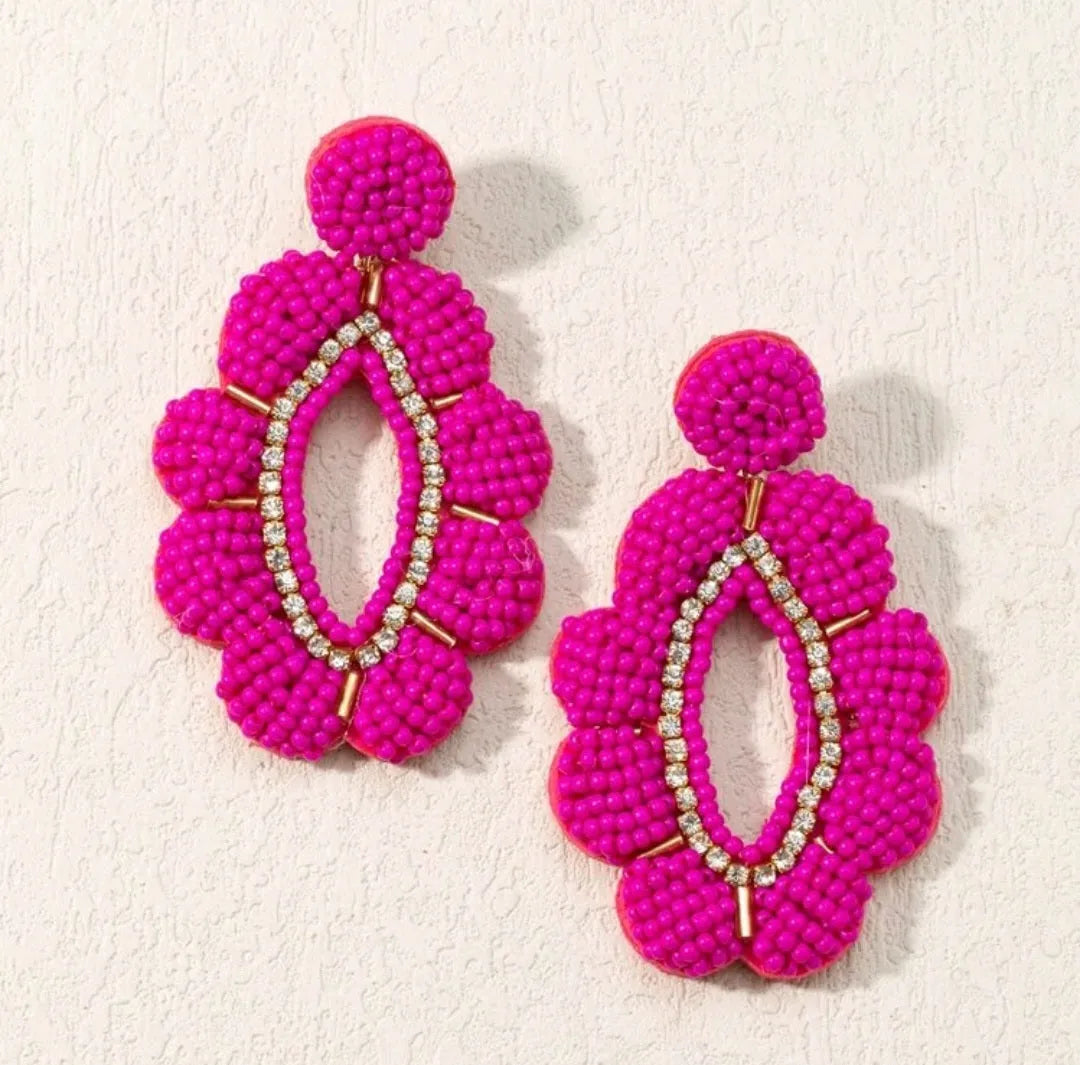 Watermelon Lemonade Seed Bead Earrings