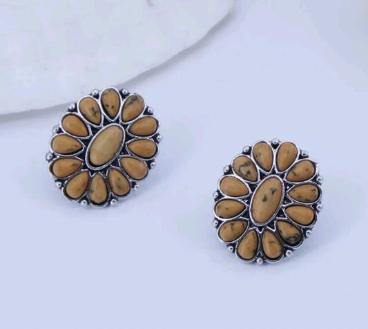 Swing The Western Way Brown Stud Earrings