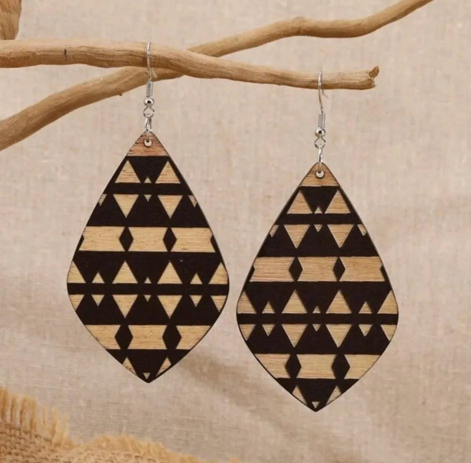 Wooden Aztec Nights Earrings