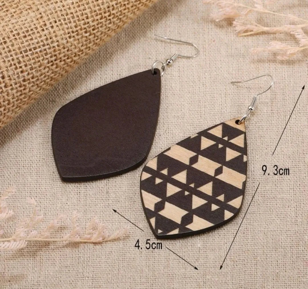 Wooden Aztec Nights Earrings