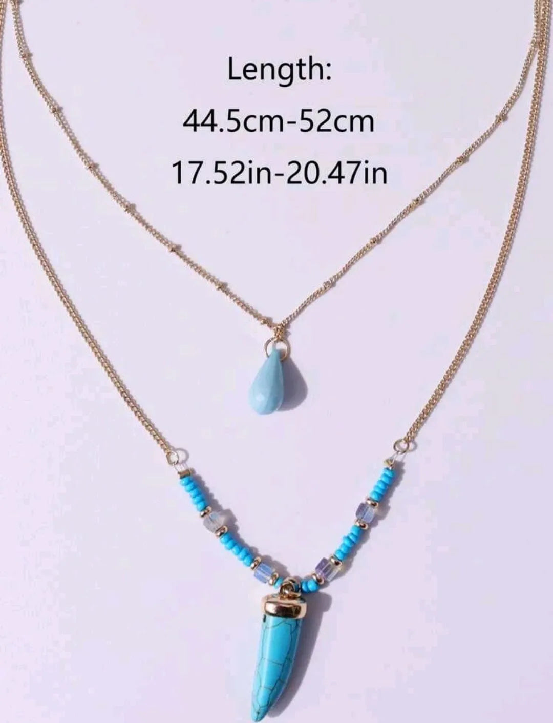 Dual Layer Turquoise Luck Necklace - The Bling Barn