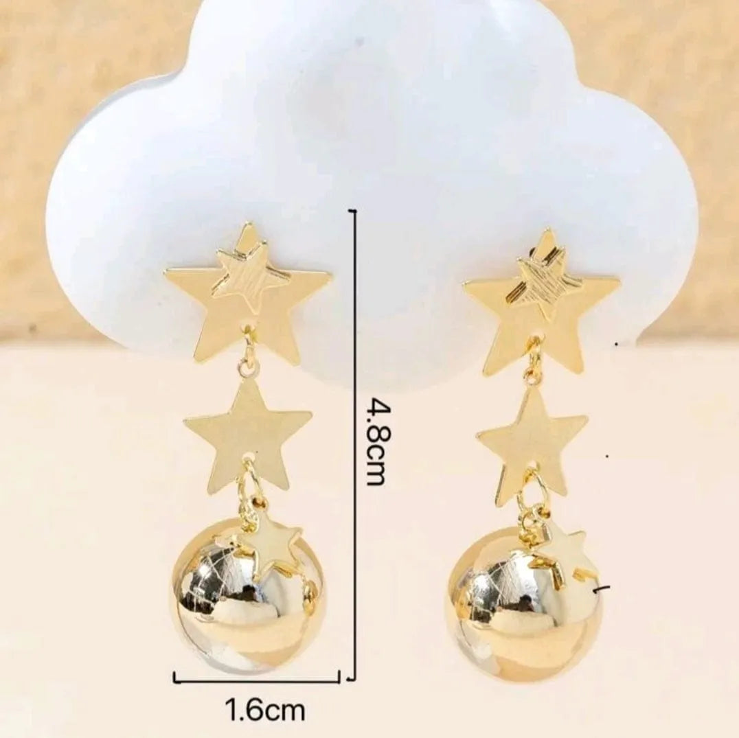 Gold Stars Fill The Day and Night Earrings - The Bling Barn