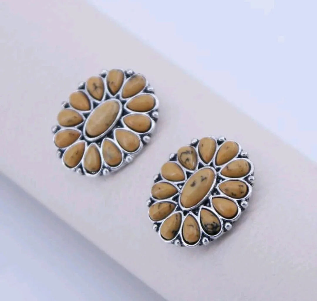 Swing The Western Way Brown Stud Earrings