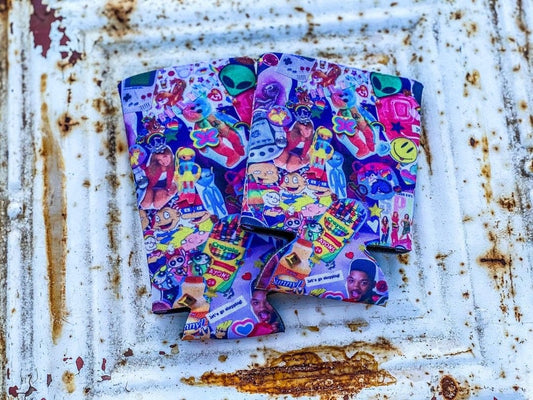 90s Nostalgia Collage Print Koozie Regular and Slim Can - The Bling Barn