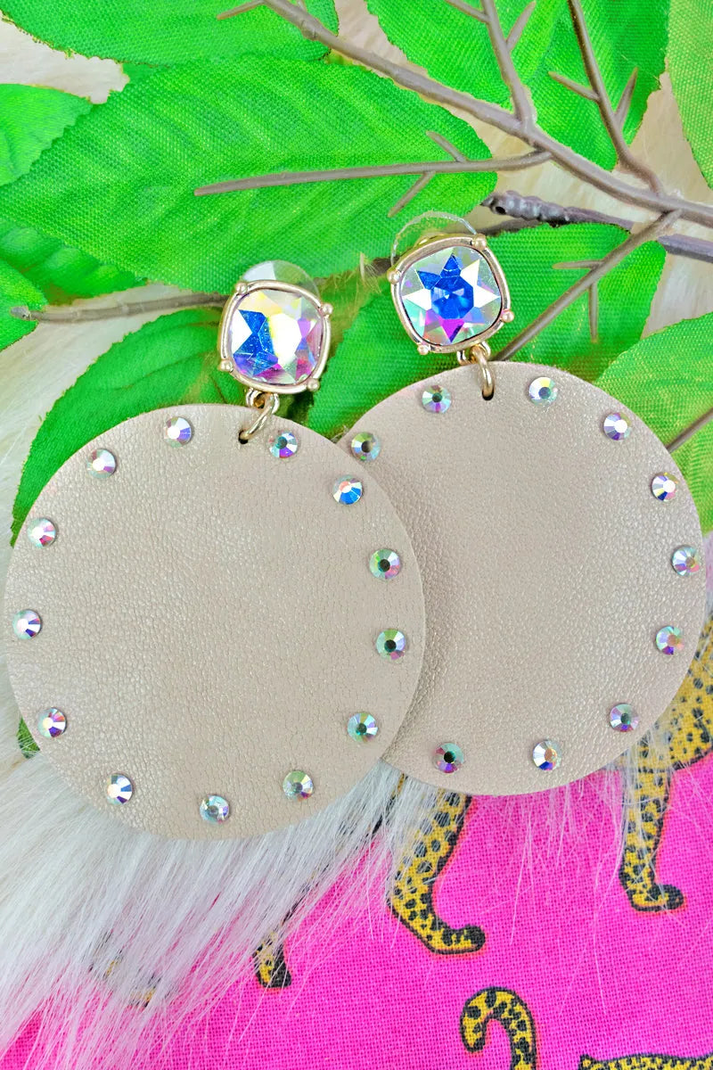 Give It Your All Crystal Natural Disk Earrings