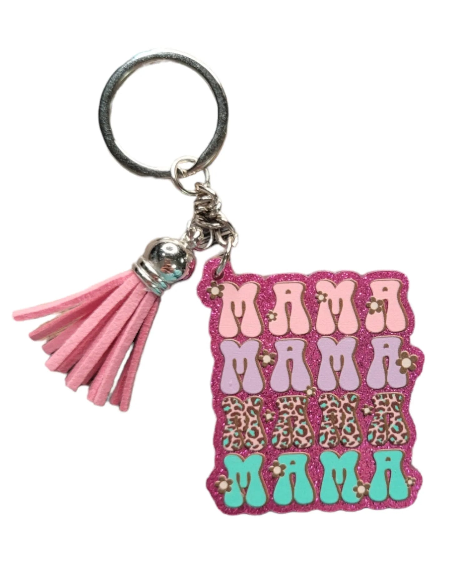 Mama Mama Glitter Keychains