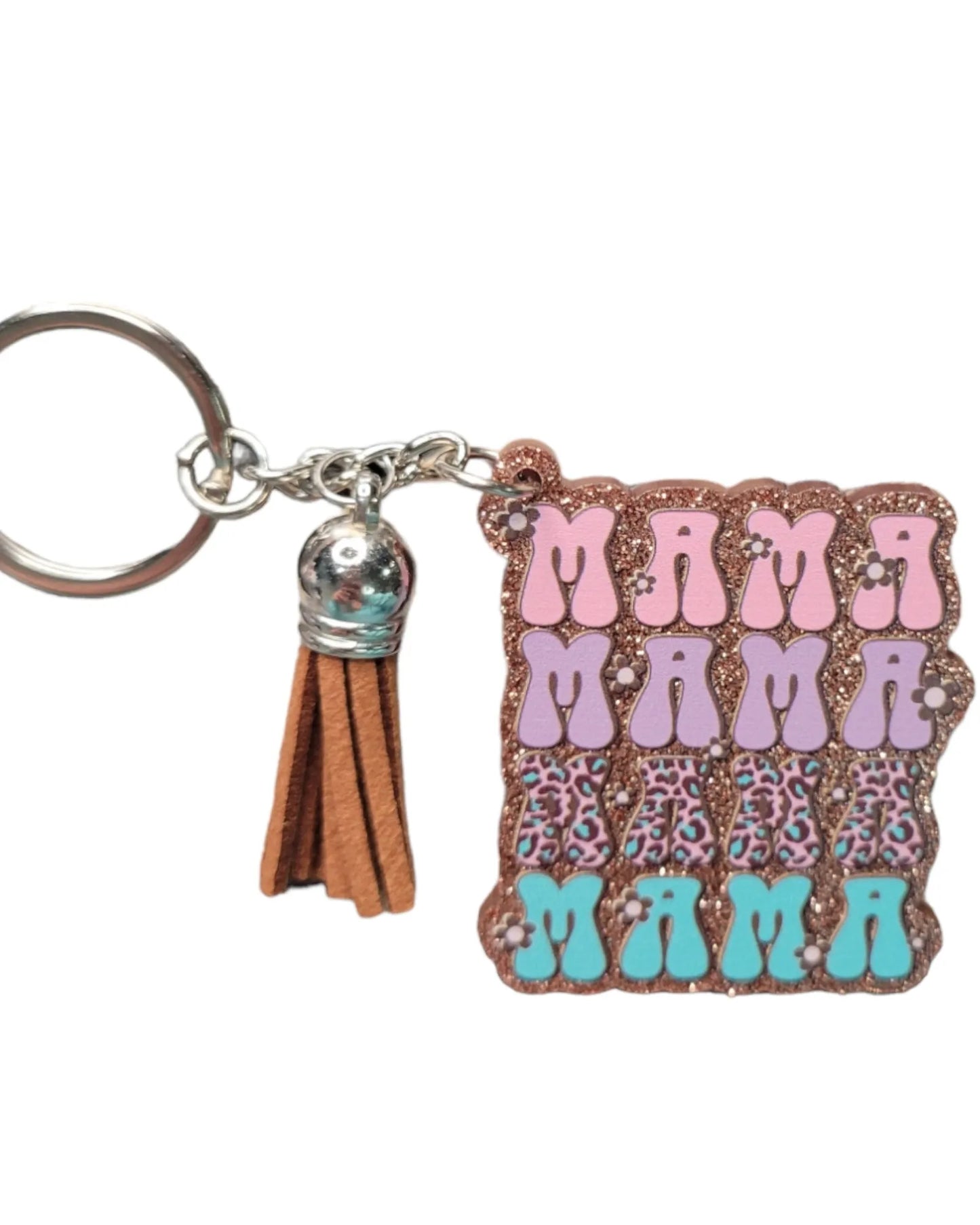 Mama Mama Glitter Keychains