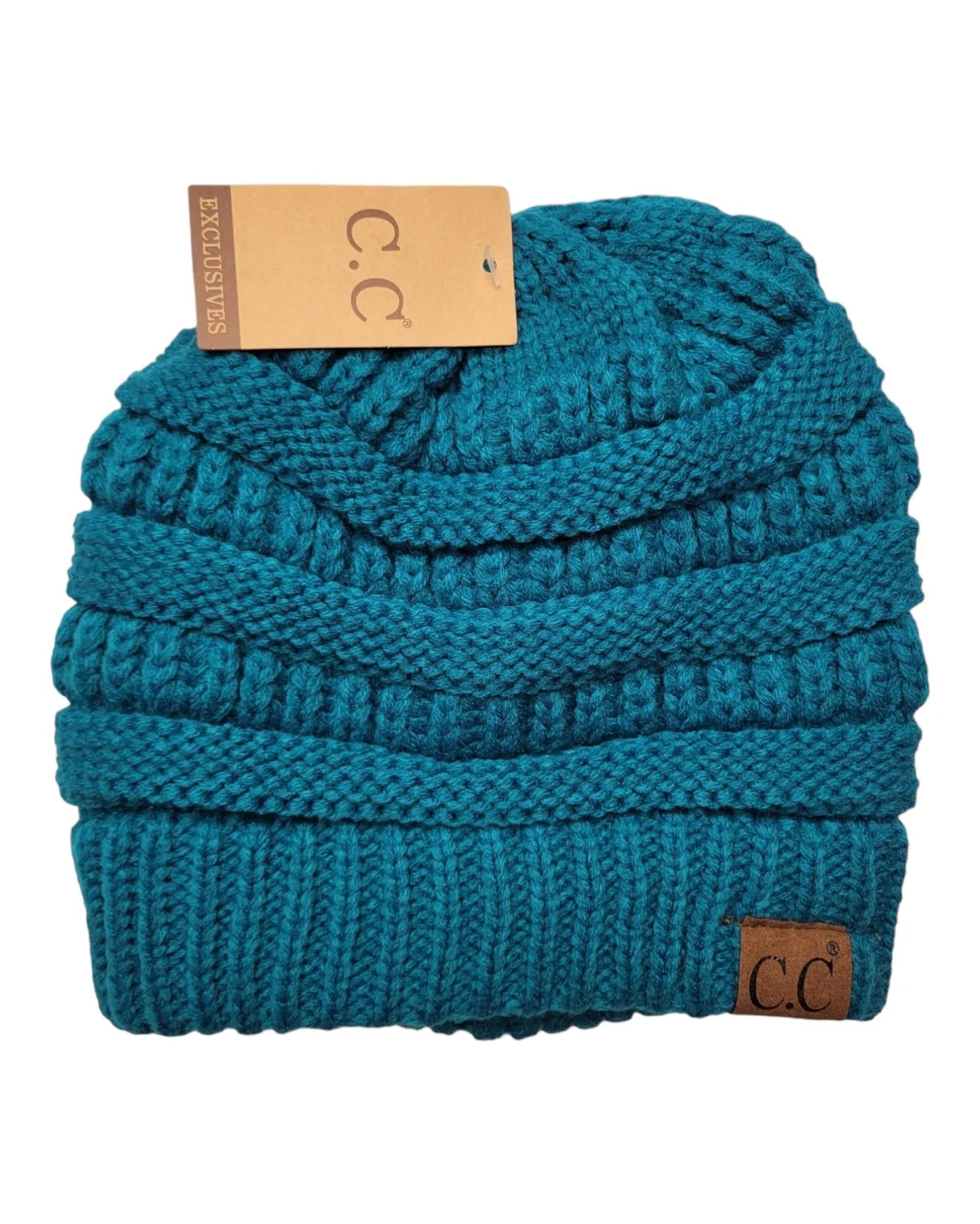 C.C. branded knit beanies