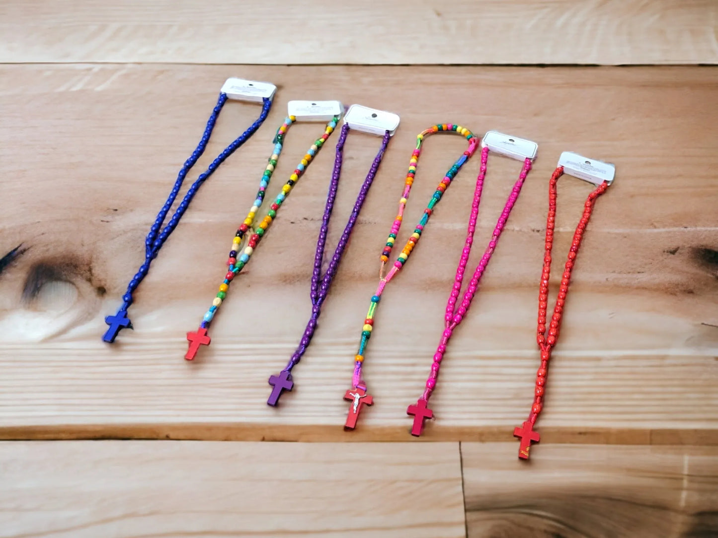 Bright Colored Wood Rosaries