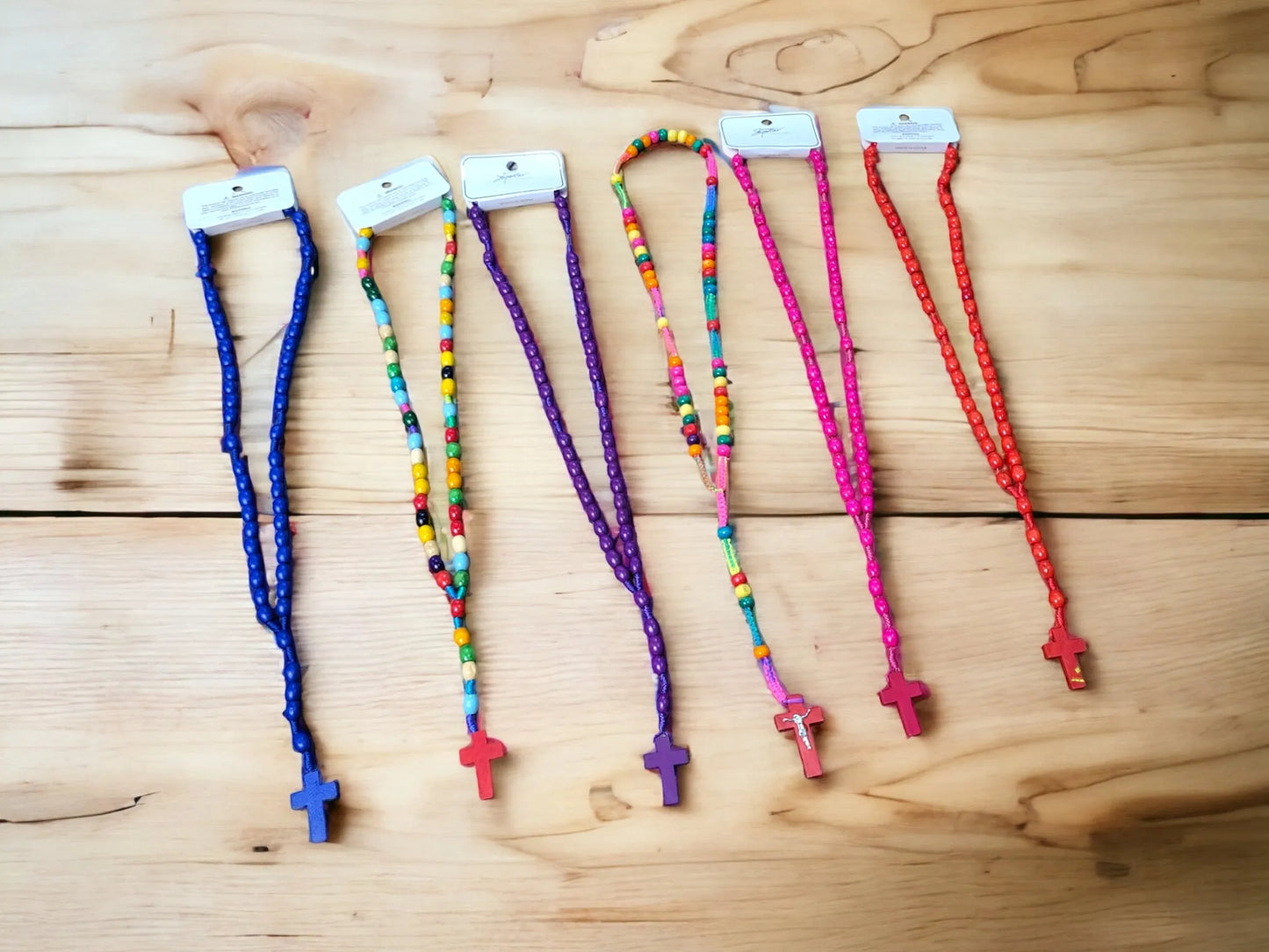 Bright Colored Wood Rosaries