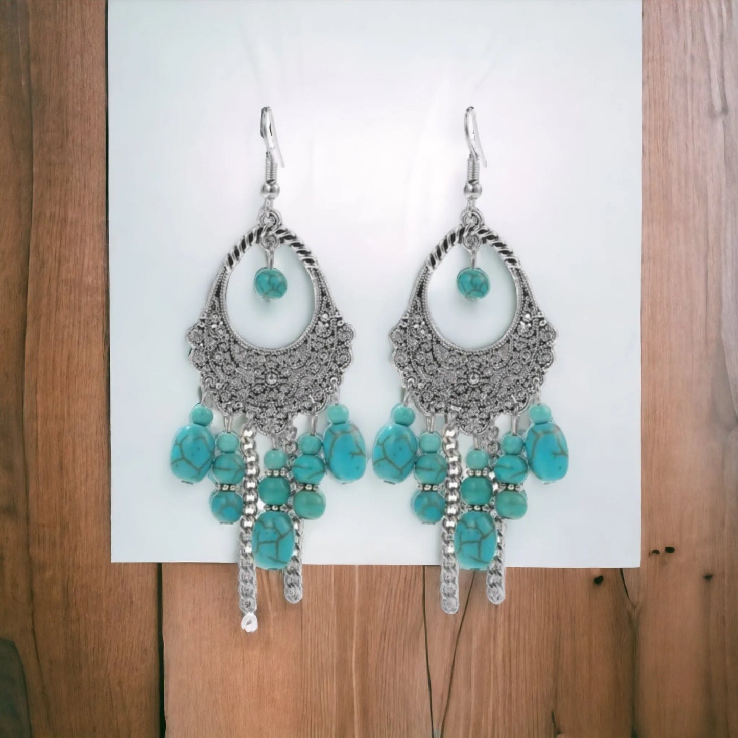 Chandeliers, Chains and Turquoise Earrings