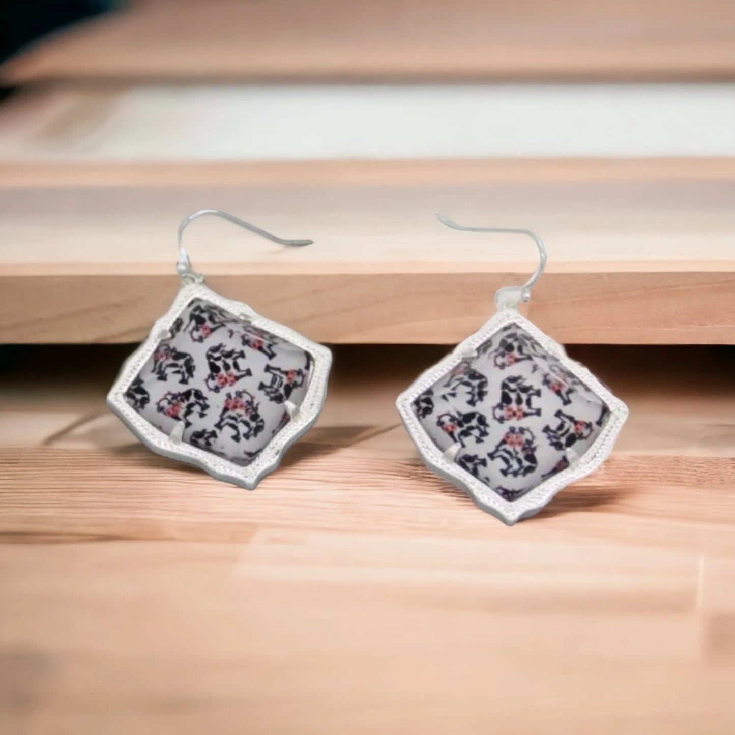 All The Cows Geometric Drop Earrings