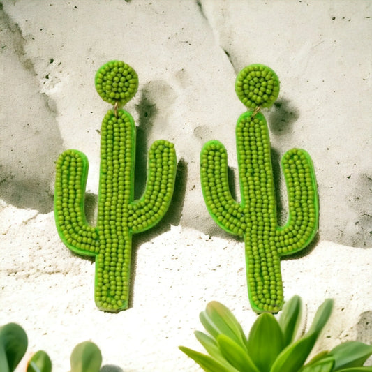 Seed Bead Cactus Dreams Earrings