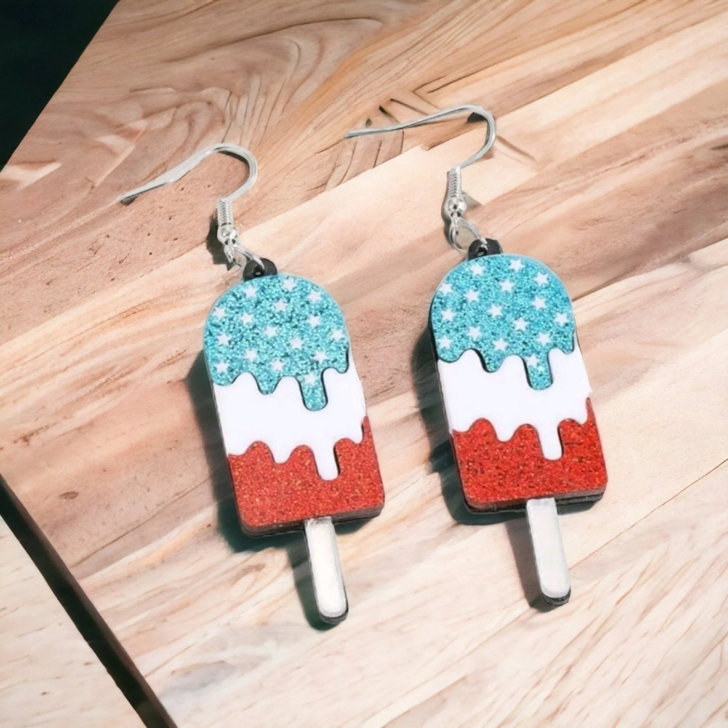 Summertime Americana Popsicle Fun Earrings