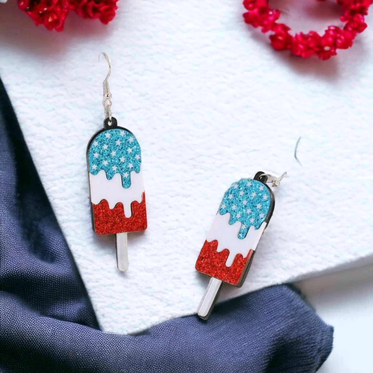 Summertime Americana Popsicle Fun Earrings