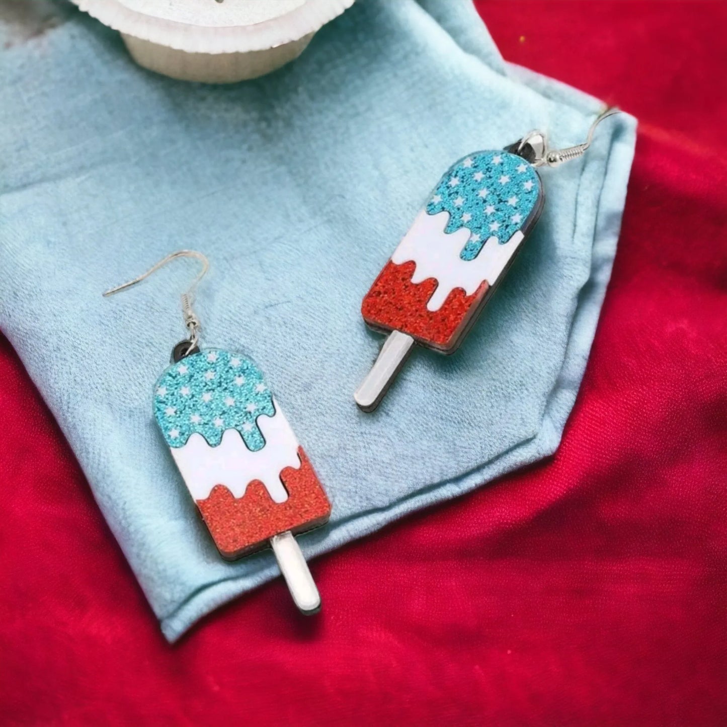 Summertime Americana Popsicle Fun Earrings