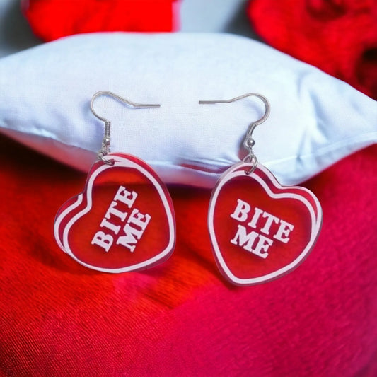 Heart Shaped Bite Me Earrings