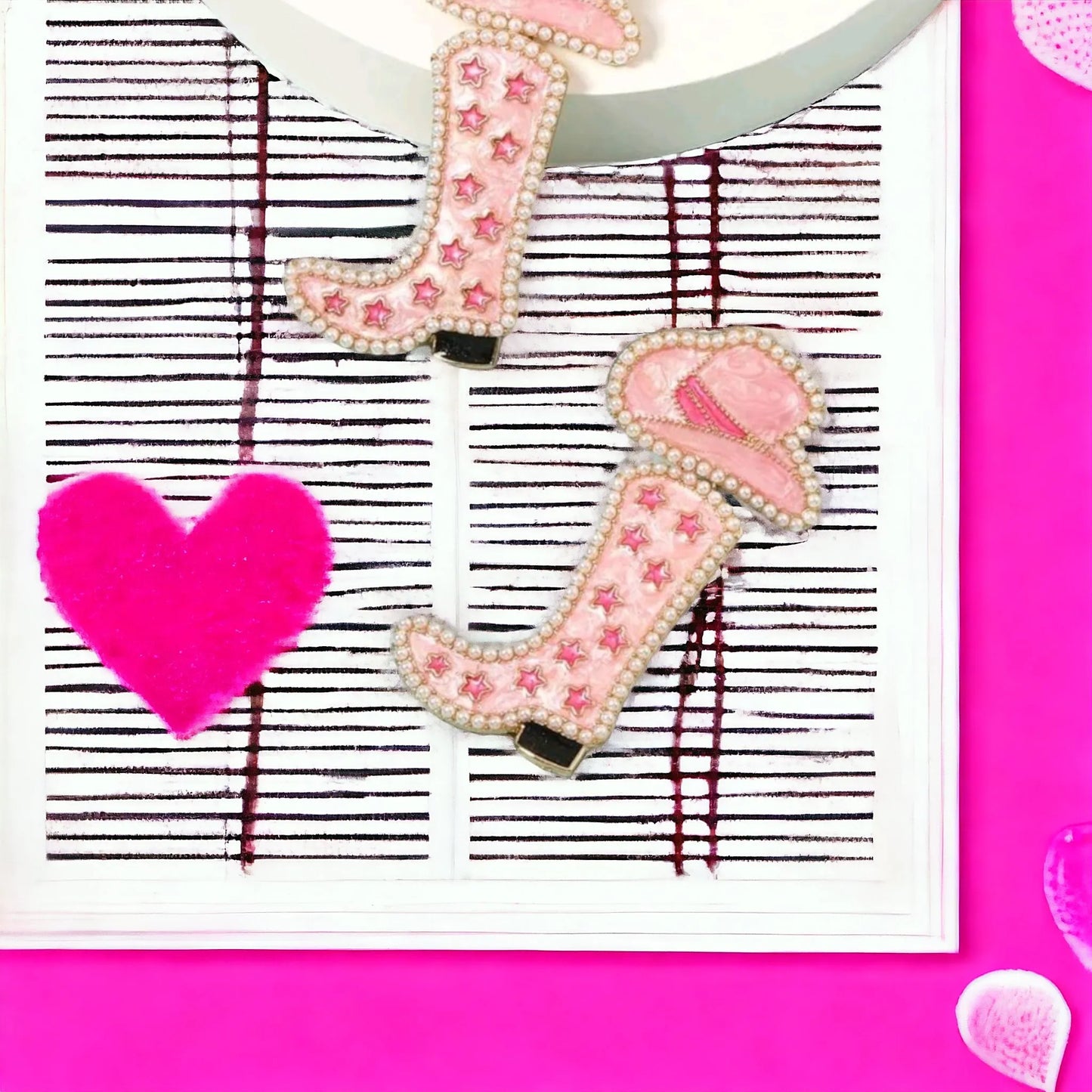 Kick Off The Pink Night Boot Earrings