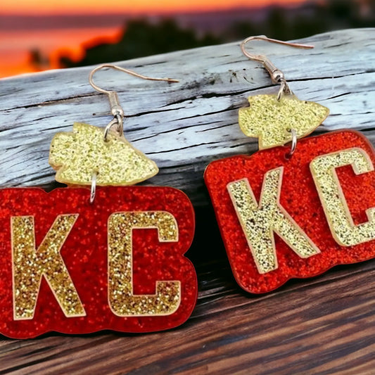 Kansas City (KC) Representing Earrings