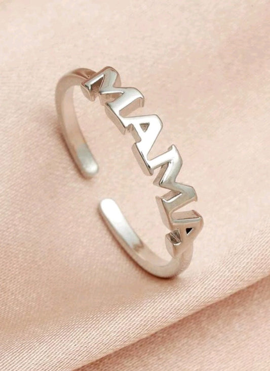 Adjustable Thing Band Mama Ring In Silver - The Bling Barn