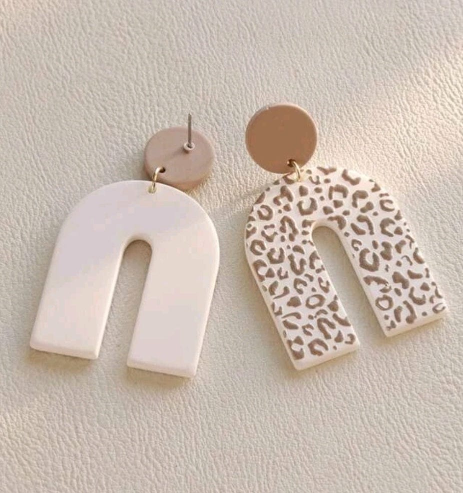 Go Ahead And Be Wild Leopard Acrylic Earrings In Apricot - The Bling Barn