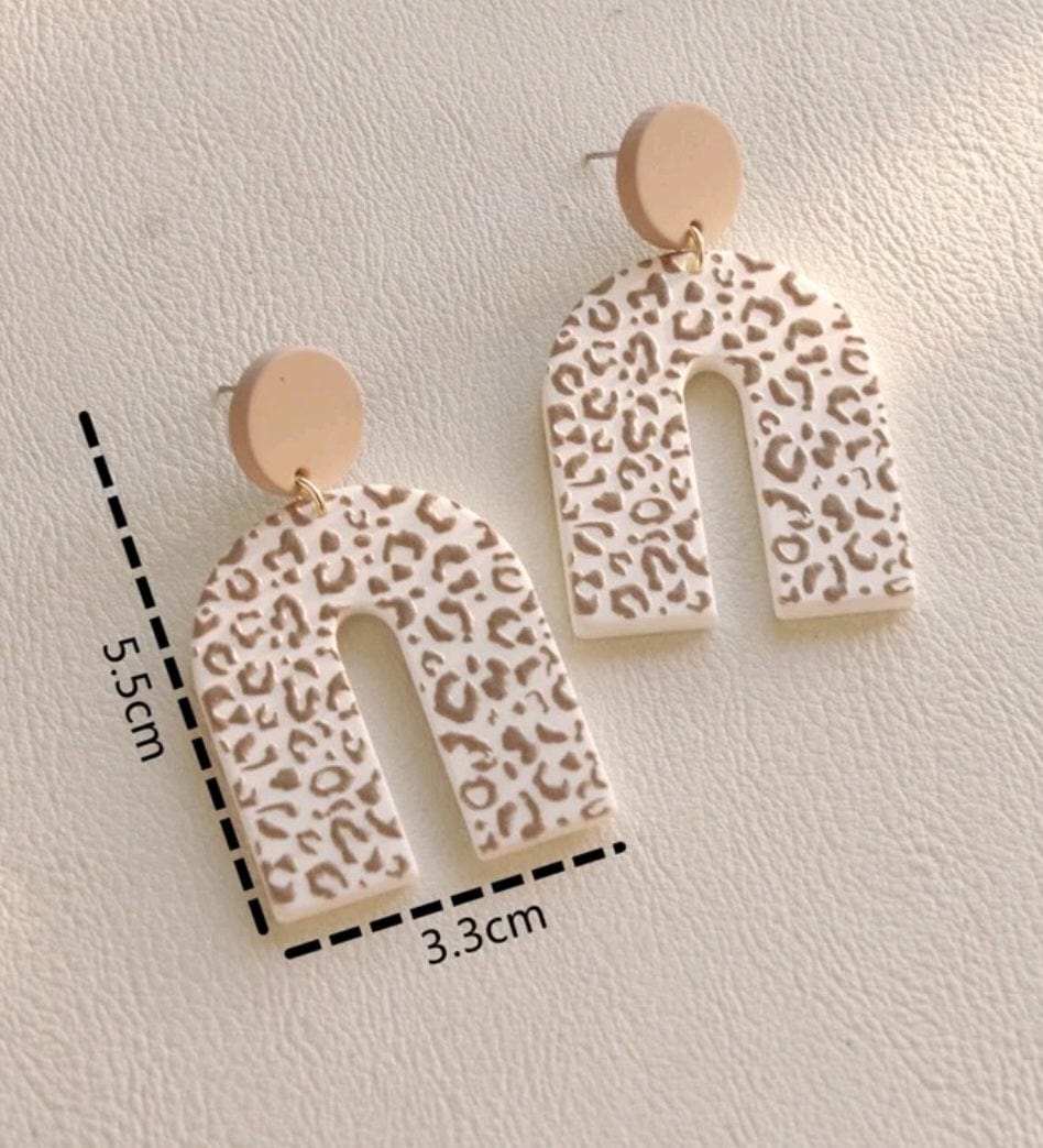 Go Ahead And Be Wild Leopard Acrylic Earrings In Apricot - The Bling Barn